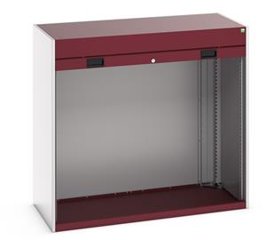 40201007.** cubio cupboard housing with roller shutter door. WxDxH: 1300x650x1200mm. RAL 7035/5010 or selected